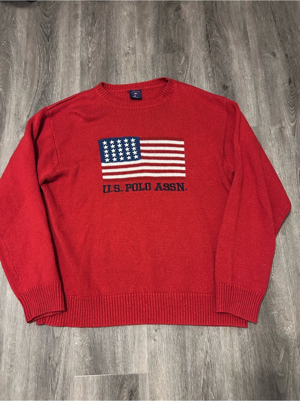 US Polo Assn Mens American Flag Sweater Size XL Heritage Americana Patriotic USA